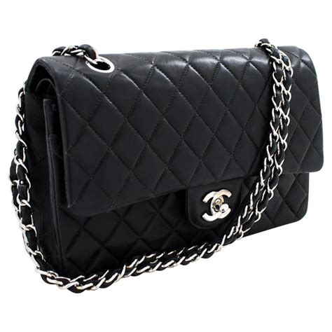 chanel flap bag silver chain